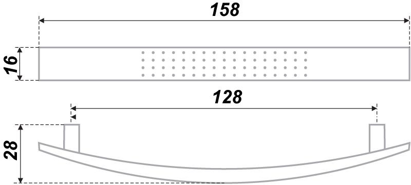 картинка Мебельная ручка RS002SN.4/128 от магазина DFCH 