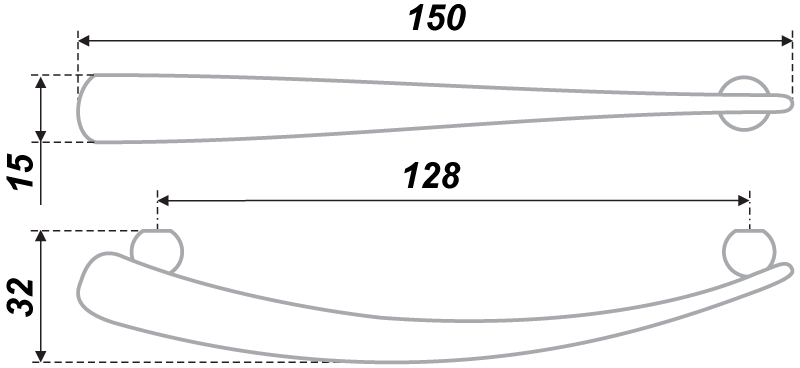 картинка Мебельная ручка RS007SN.4/128 от магазина DFCH 