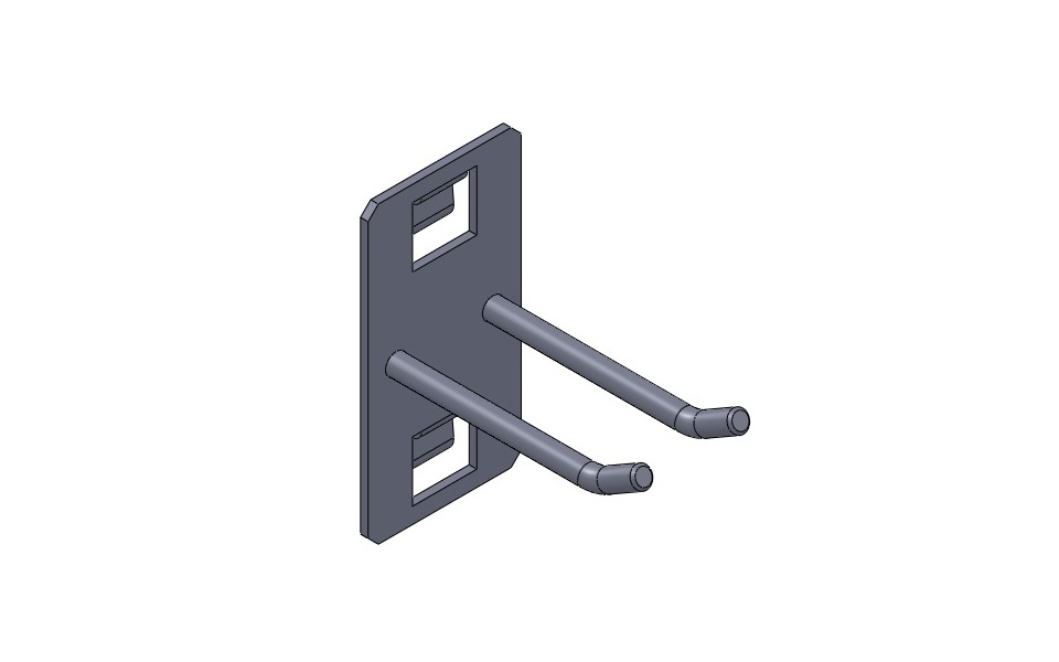 картинка Крючок двойной L=50 мм Н=15 мм (Белый) HS027-01 от магазина DFCH 