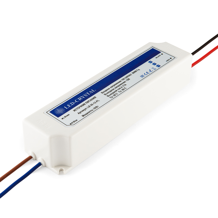 картинка Источник питания 12V/75W, IP67, пластик (LB 75-12-PL) от магазина DFCH 
