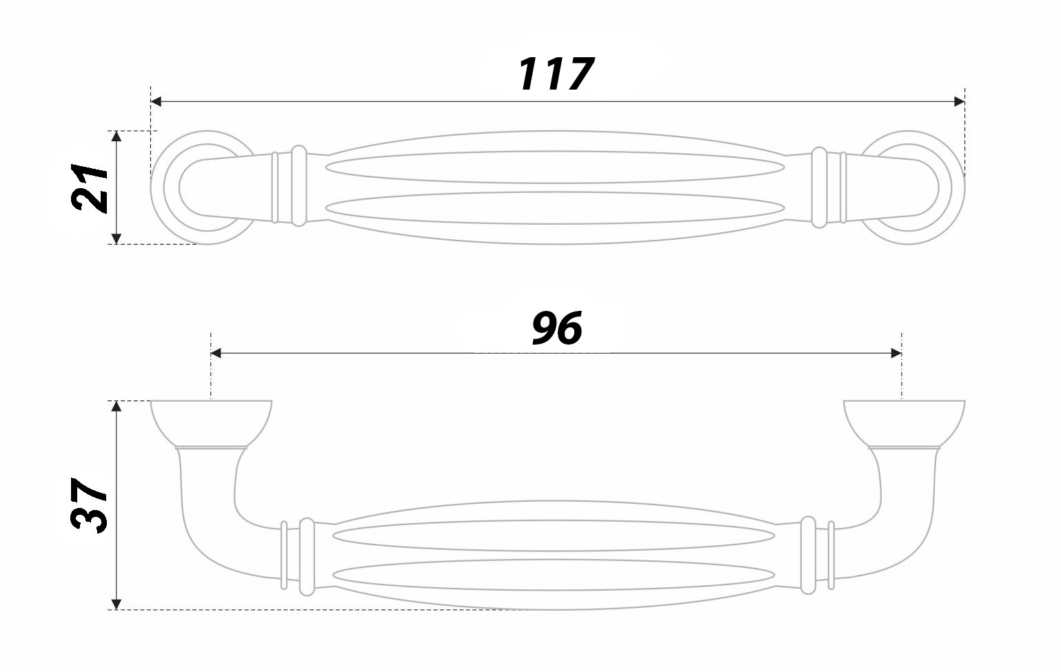картинка Мебельная ручка TIFFANY RS121BAZ.4/96/W от магазина DFCH 
