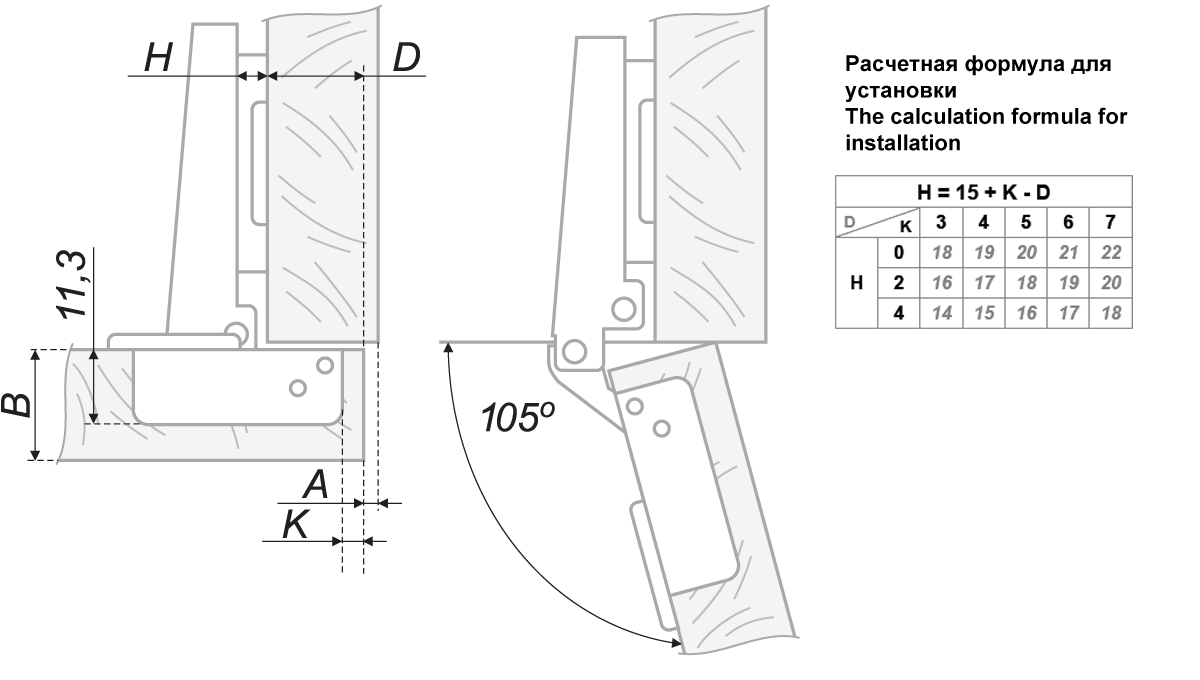 картинка Мебельная петля H102A51/0110 от магазина DFCH 